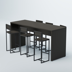 Комплект барный стол "Кофе-брейк" №2 и стулья, Черный