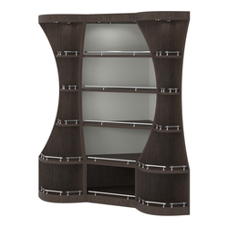 Угловой высокий стеллаж ГАРАНТ №1-О с ограничителями, Дуб Венге + Белый