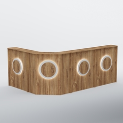 Ресепшен угловой большой РОМБ №4, Дуб Канзас коричневый