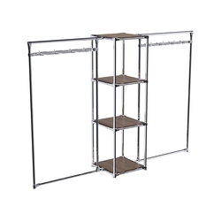 Хромированное вешало ЛУЧ №2-3 с полками ДСП 16 мм, Орех