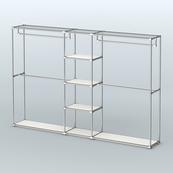 Торговая система ХРОМ без ДСП 3030 мм с полками ДСП и поручнями №4, Белый