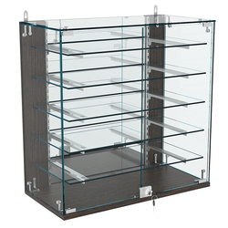 Витрина настенная НЕО №1-4 с зеркалом и пятью полками, Дуб Венге