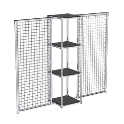 Хромированное вешало ЯЧЕЙКА №2-3 с полками ДСП 16мм, Антрацит