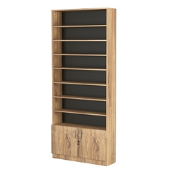 Стеллаж из ДСП с 7-ю полками 250x900 мм серии LEVEL-7 №11 (З/C - ДВП), Дуб Канзас коричневый