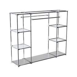 Хромированный стенд-вешало TD-45 №1-4 Хром с полками Зеркало 4мм, Серый