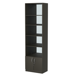 Стеллаж из ДСП с 4-мя полками 350x600 мм серии LEVEL-4 №6-2 (З/C - ЗЕРКАЛО), Черный