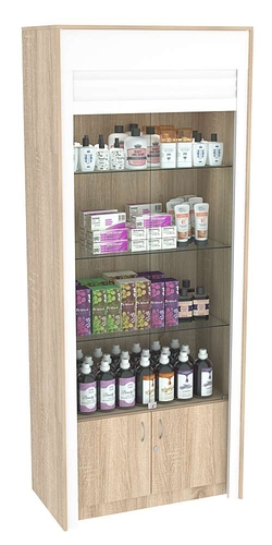 Торговая витрина с рольставнями ЭК-1-1, Дуб сонома