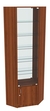 Угловая витрина СЭСП-Z №5-300 (З/C - Зеркало) со стеклянными полками и дверкой Орех