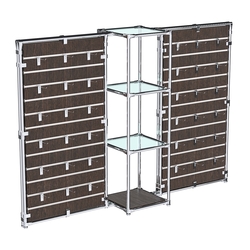 Хромированное вешало ЩИТ №2-1 с полками стекло 6мм, Дуб Венге