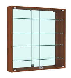 Витрина настенная №4-2А зеркальная, Орех