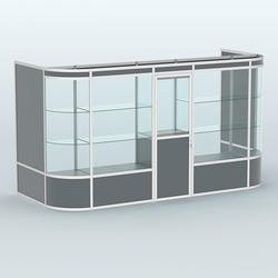 Павильон из профиля пристенный №12а (5,50 кв.м), Темно-Серый