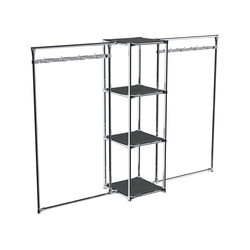 Хромированное вешало ЛУЧ №2-3 с полками ДСП 16 мм, Антрацит