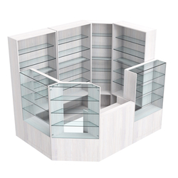 Торговый угловой островок ГРАЦИЯ №2 (открытый) (4.44 кв.м), Ясень Анкор светлый