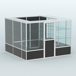 Павильон из профиля пристенный №9б (6,75 кв. м), Черный