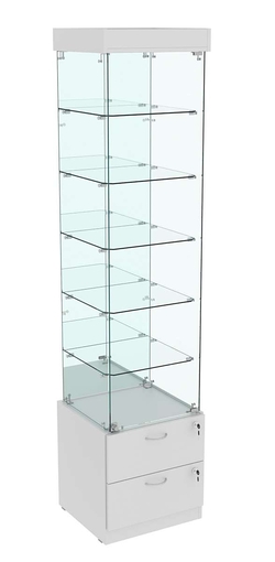 Витрина ХРУСТАЛЬ №504 стаканчик (задняя стенка - зеркало), Серый