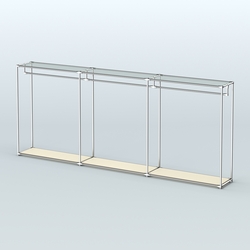 Островная торговая система ХРОМ 3600 мм с поручнями №3, Крем Вайс