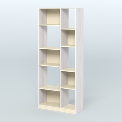 Стеллаж из ДСП серии ЛОФТ №9-1, Ясень Анкор светлый и Крем Вайс