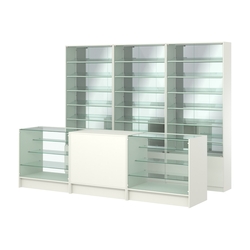 Комплект витрин с наклонными полками SL-6 №12-2 и прилавков ЭК-4, Белый