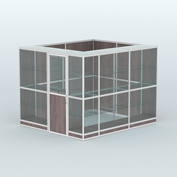 Павильон из профиля угловой №4г (5,5 кв.м), Ясень Анкор темный