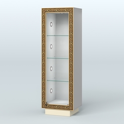 Низкая витрина с декором на цоколе НБА-1С, Серый + Крем Вайс