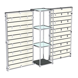 Хромированное вешало ЩИТ №2-1 с полками стекло 6мм, Антрацит