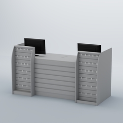 Ресепшен Атлант с накладными планками и экономпанелями №8, Серый