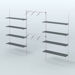 Neo Fix №11 с полками из ДСП и хромированными поручнями (3600 мм), Темно-Серый