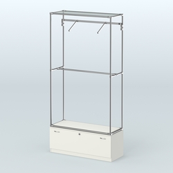 Торговая система ХРОМ без ДСП 1200 мм №4-1 с тумбой Т-11 и поручнями, Белый