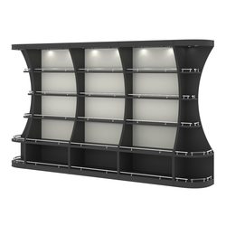 Пристенный высокий стеллаж ГАРАНТ №3-О с ограничителями, Черный и Белый