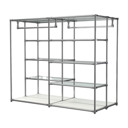 Хромированное вешало ПЛАТФОРМА №1-1 с полками стекло 6мм, Белый