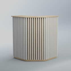 Ресепшен угловой серии ВЕРТИКАЛЬ №3, Дуб Сонома + Белый