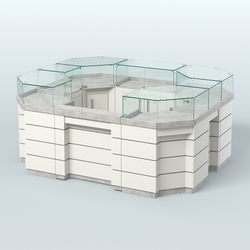 Торговый островок GOLD №3 (4,94 кв.м), Метрополитан Грей + Белый