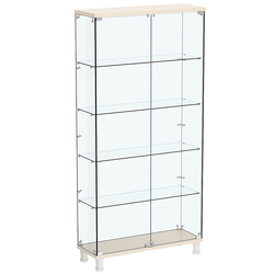Витрина РОНДО №3-1 на ножках (задняя стенка стекло), Крем Вайс