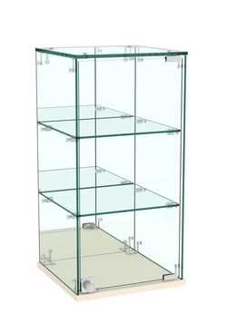 Витрина Истра настольная №25 (задняя стенка - зеркало), Крем Вайс