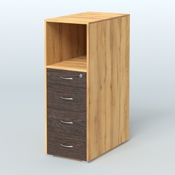 Тумба высокая Стандарт, Дуб Золотистый + Дуб Венге