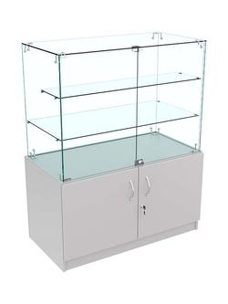 Прилавок Истра с каркасом из стекла №107 (закрытый), Серый