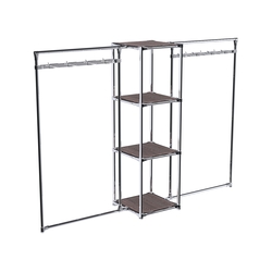 Хромированное вешало ЛУЧ №2-3 с полками ДСП 16 мм, Ясень Анкор темный - U31105