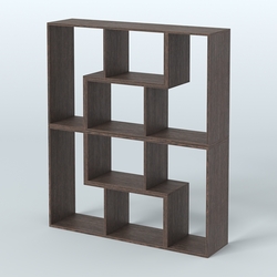 Торговый стеллаж Лофт №2 средний четырех- модульный, Дуб Венге