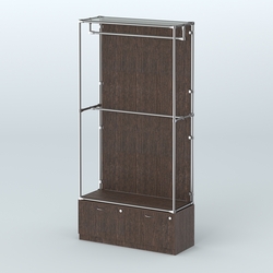 Торговая система ХРОМ (задняя стенка - ДСП) 1200 мм №1-3 с тумбой Т-15 и поручнями, Дуб Венге