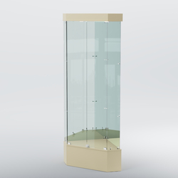 Витрина для музеев "Коллекция" №18 угловая с фризом, Крем Вайс