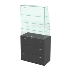 Закрытый прилавок с наклонным фасадным стеклом Селена-115, Черный