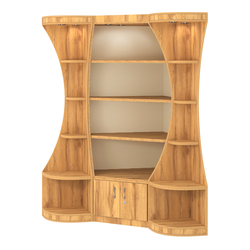 Угловой высокий стеллаж ГАРАНТ №1, Дуб Золотистый и Крем Вайс