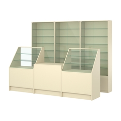 Комплект витрин с регулировочными полками NE-6 №12 и прилавков ЭК-7, Крем Вайс