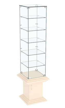 Витрина стаканчик с пятью полками прозрачная КОЛОСС №506, Крем Вайс