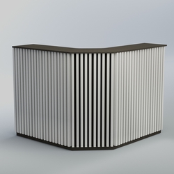 Ресепшен Г-образный серии ВЕРТИКАЛЬ №4, Черный + Белый