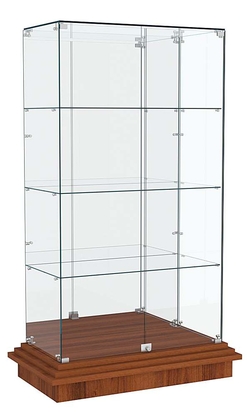 Витрина с прозрачными дверками ЗИККУРАТ №7, Орех