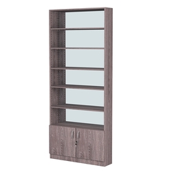 Стеллаж из ДСП с 5-ю полками 200x900 мм серии LEVEL-5 №10-2 (З/C - ЗЕРКАЛО), Ясень Анкор темный