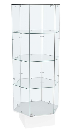 Витрина стеклянная шесть сторон Истра №43  (прозрачная), Белый