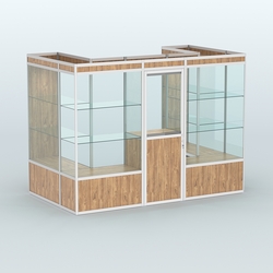 Павильон из профиля пристенный №2б (4,05 кв. м), Дуб Канзас коричневый