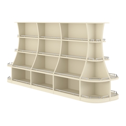 Островной низкий стеллаж ГАРАНТ №4-О с ограничителями, Крем Вайс